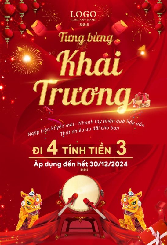Mẫu thiệp mời sự kiện Khai trương do Sự kiện Hưng Thịnh thiết kế