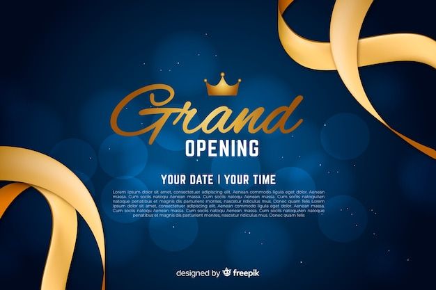 Mẫu thiệp mời sự kiện “Grand Opening” do Freepik thiết kế