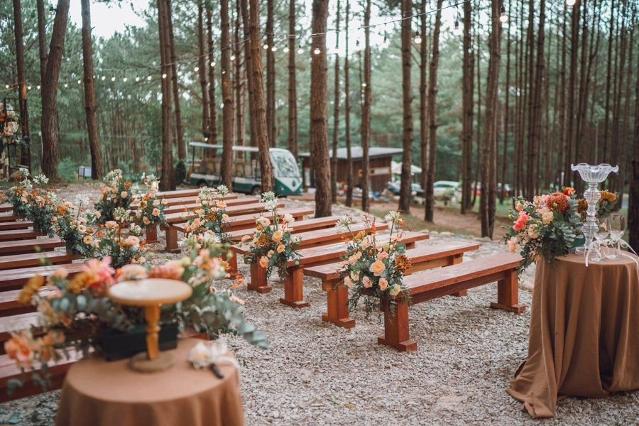 trang trí sự kiện ngoài trời bằng đồ ăn